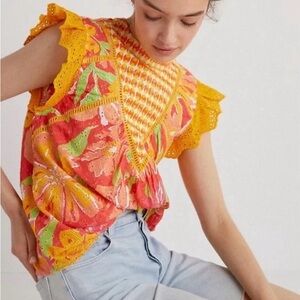 Anthropologie Verb Pallavi Singhee Eyelet Blouse